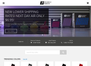 How prismaticpowders.com looks like on a tablet such as an iPad.