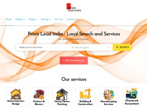 How prismleadindia.in looks like on a tablet such as an iPad.