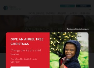 How prisonfellowship.org looks like on a tablet such as an iPad.
