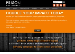 How prisonpolicy.org looks like on a tablet such as an iPad.