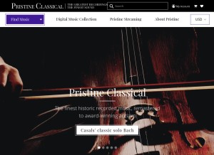 How pristineclassical.com looks like on a tablet such as an iPad.