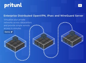 How pritunl.com looks like on a tablet such as an iPad.