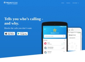 How privacystar.com looks like on a tablet such as an iPad.