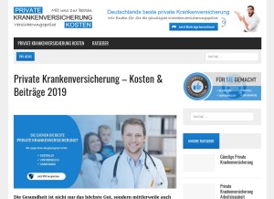 How private-krankenversicherung-kosten.de looks like on a tablet such as an iPad.