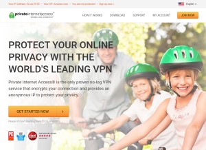 How privateinternetaccess.com looks like on a tablet such as an iPad.