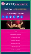 How priyaescort.net looks like on a mobile device such as an iPhone.
