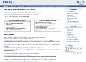 How prlog.org looks like on a tablet such as an iPad.