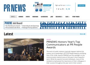 How prnewsonline.com looks like on a tablet such as an iPad.