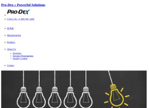 How pro-dex.com looks like on a tablet such as an iPad.
