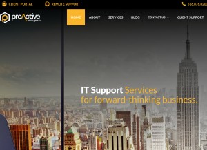 How proactivetg.com looks like on a tablet such as an iPad.