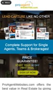 How proagentwebsites.com looks like on a mobile device such as an iPhone.