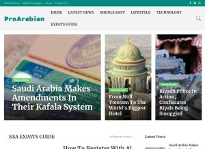 How proarabian.com looks like on a tablet such as an iPad.