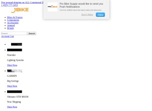 How probikesupply.com looks like on a tablet such as an iPad.