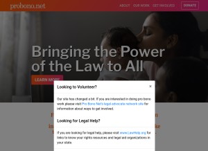 How probono.net looks like on a tablet such as an iPad.