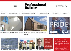 How probuilder.com looks like on a tablet such as an iPad.