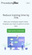 How procedureflow.com looks like on a mobile device such as an iPhone.