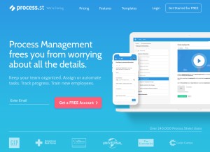 How process.st looks like on a tablet such as an iPad.