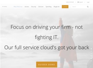 How procirrus.com looks like on a tablet such as an iPad.