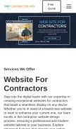 How procontractorweb.com looks like on a mobile device such as an iPhone.