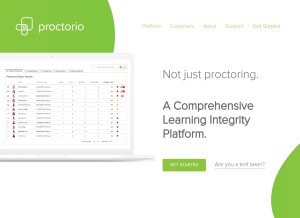 How proctorio.net looks like on a tablet such as an iPad.