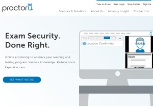 How proctoru.com looks like on a tablet such as an iPad.