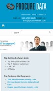 How procuredata.com looks like on a mobile device such as an iPhone.