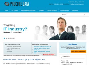 How procuredata.com looks like on a tablet such as an iPad.