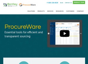How procureware.com looks like on a tablet such as an iPad.