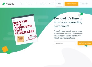 How procurify.com looks like on a tablet such as an iPad.