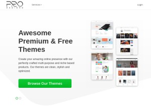 How prodesigns.com looks like on a tablet such as an iPad.