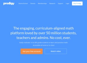 How prodigygame.com looks like on a tablet such as an iPad.