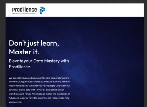 How prodillence.com looks like on a tablet such as an iPad.