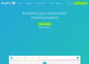 How prodpad.com looks like on a tablet such as an iPad.