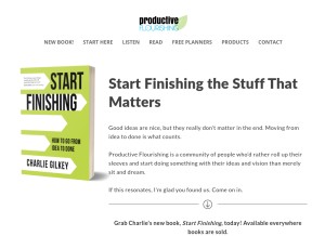 How productiveflourishing.com looks like on a tablet such as an iPad.