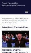 How productplacementblog.com looks like on a mobile device such as an iPhone.