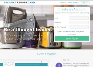 How productreportcard.com looks like on a tablet such as an iPad.