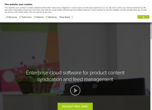 How productsup.com looks like on a tablet such as an iPad.