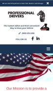 How professionaldrivers.com looks like on a mobile device such as an iPhone.