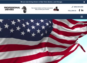 How professionaldrivers.com looks like on a tablet such as an iPad.