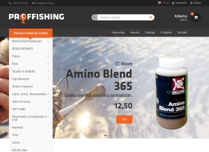 How proffishing.si looks like on a tablet such as an iPad.