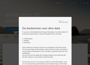 How profil-rejser.dk looks like on a tablet such as an iPad.