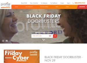 How profileplan.net looks like on a tablet such as an iPad.