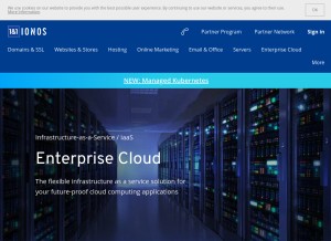 How profitbricks.com looks like on a tablet such as an iPad.
