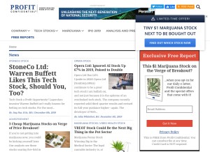 How profitconfidential.com looks like on a tablet such as an iPad.