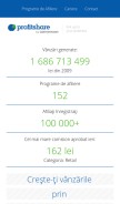 How profitshare.ro looks like on a mobile device such as an iPhone.