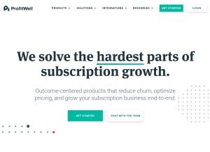 How profitwell.com looks like on a tablet such as an iPad.