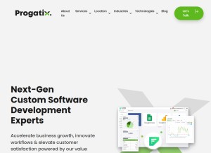 How progatix.com looks like on a tablet such as an iPad.
