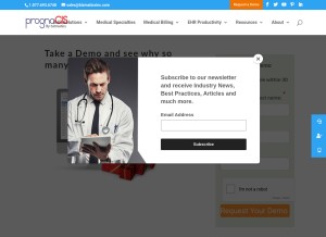 How prognocis.com looks like on a tablet such as an iPad.