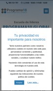 How programa10.net looks like on a mobile device such as an iPhone.