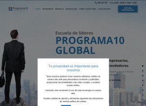 How programa10.net looks like on a tablet such as an iPad.